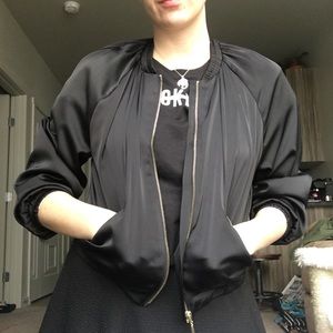 Silk bomber jacket